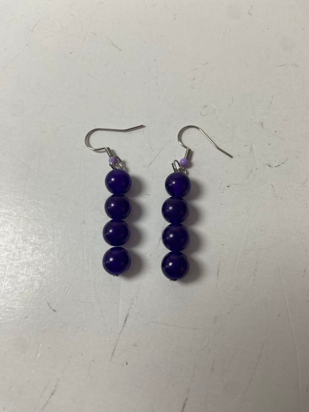 Handmade Purple Agate Earrings - Boho Style & Healing